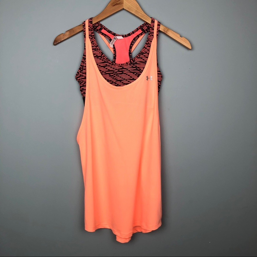 NEW UNDER ARMOR heat gear tank top size SM orange